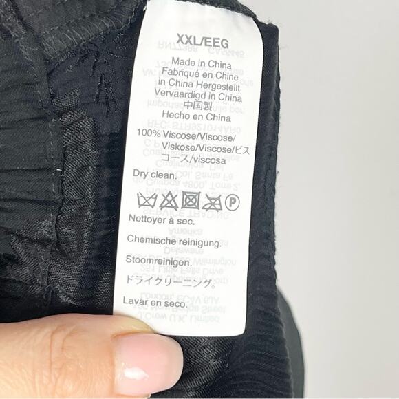 Madewell Satin Jacquard Pajama Trousers Woman’s Pants Size XXL Black - Picture 10 of 11